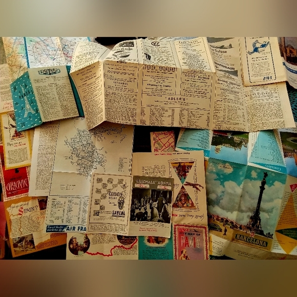 Vintage 1950's Travel Brochures Maps Theatre Postcard Paris London Lisbon Madrid - Picture 7 of 8